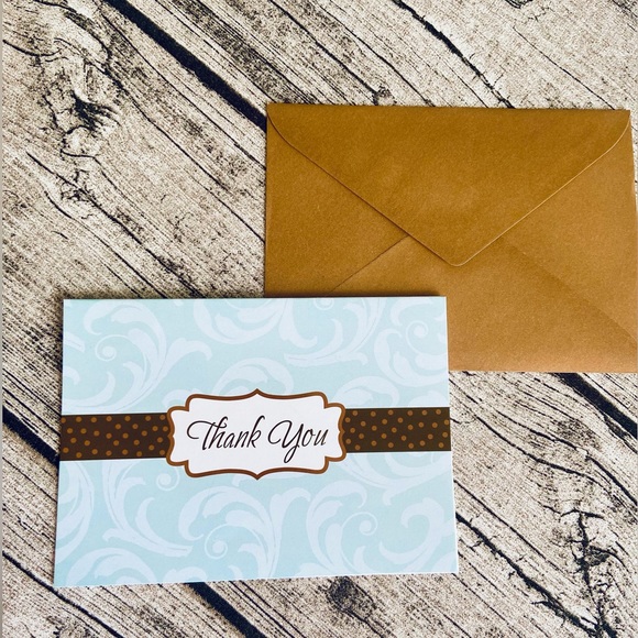 NWT! Large thank you note cards set. Total 30 pieces: 15 cards + 15 envelopes - Picture 1 of 6